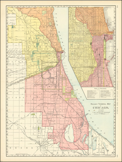 83-Chicago Map By Rand McNally & Company