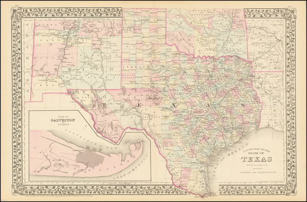 25-Texas Map By Samuel Augustus Mitchell Jr.