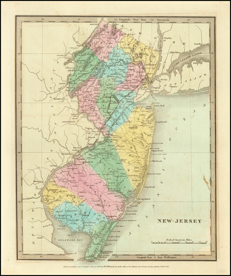 34-New Jersey Map By David Hugh Burr