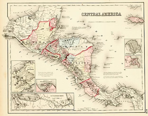 11-Central America Map By Joseph Hutchins Colton