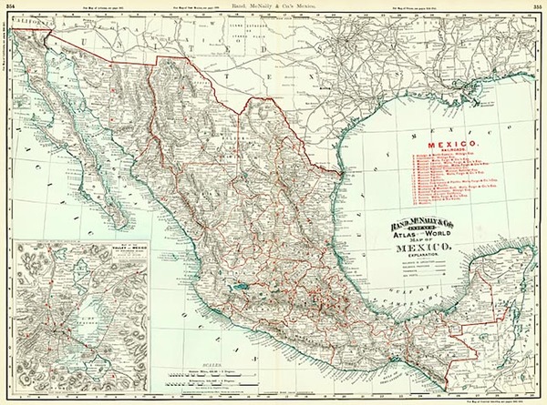45-Mexico Map By Rand McNally & Company