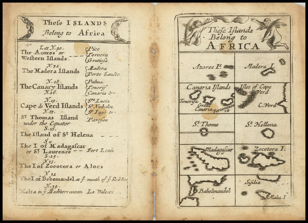 71-Malta, Sicily, African Islands, including Madagascar and Azores Map By John Seller