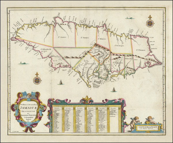 78-Jamaica Map By John Ogilby