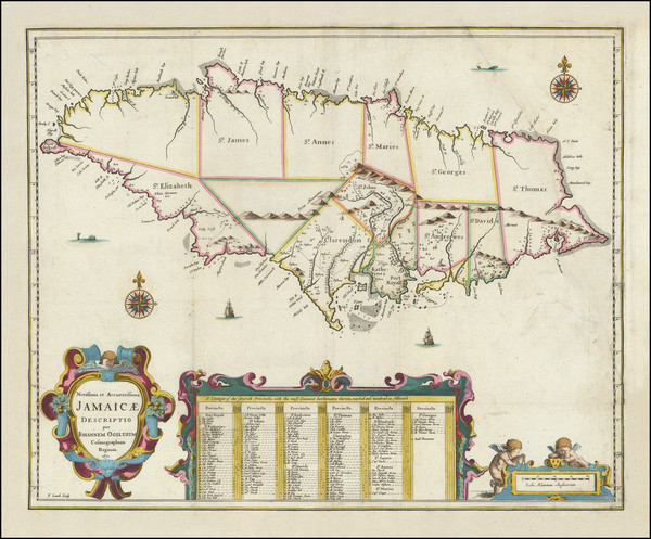 33-Jamaica Map By John Ogilby