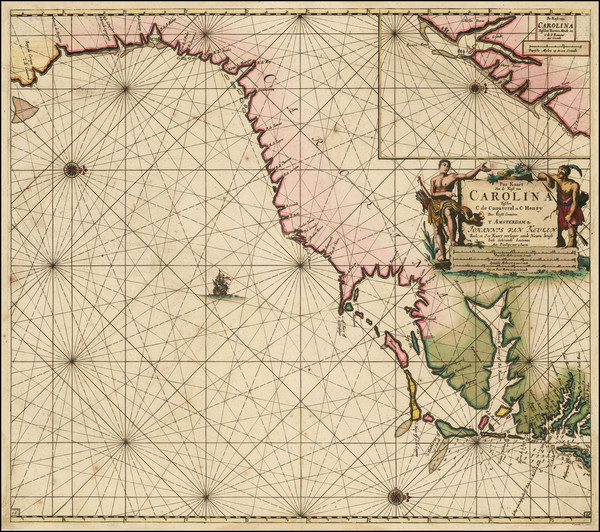 10-Southeast, Georgia, North Carolina and South Carolina Map By Johannes Van Keulen