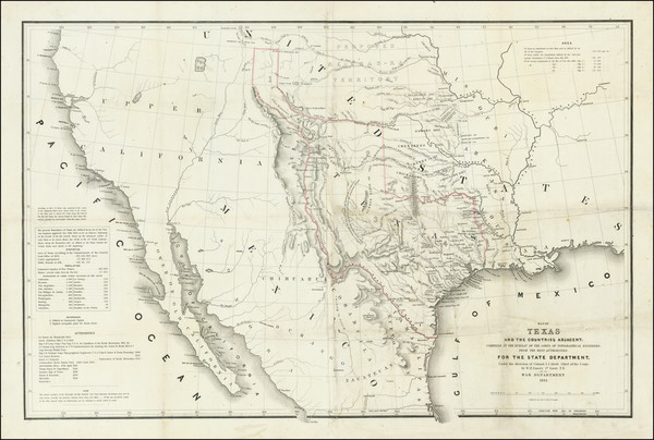 79-Texas, Plains, Southwest, Rocky Mountains and California Map By William Hemsley Emory