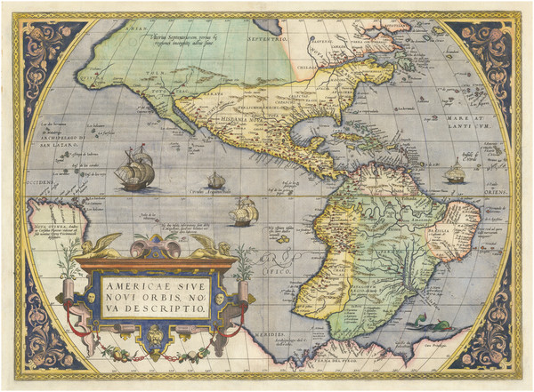 69-Western Hemisphere and America Map By Abraham Ortelius