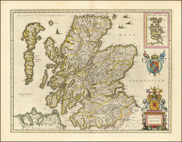 73-Scotland Map By Willem Janszoon Blaeu