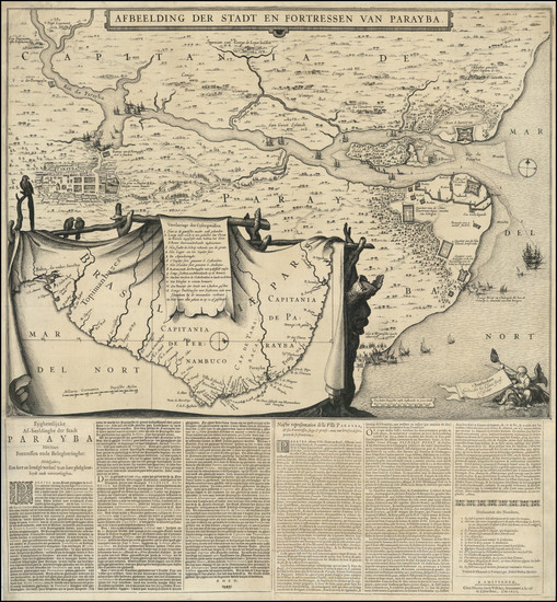 50-Brazil Map By Claes Janszoon Visscher