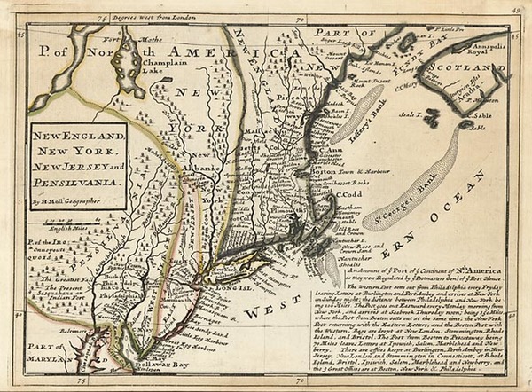 1-New England and Mid-Atlantic Map By Herman Moll