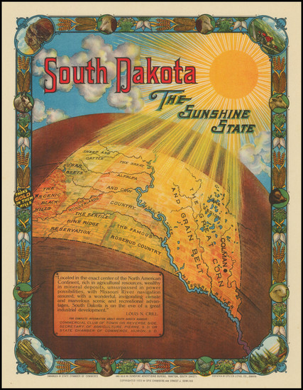 86-South Dakota Map By Opie Chambers  &  Ernest J. Dowling