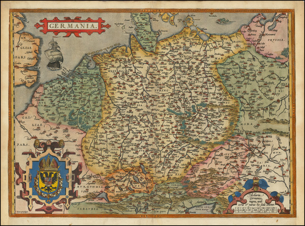 92-Netherlands, Poland and Germany Map By Abraham Ortelius