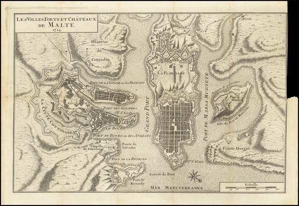 67-Malta Map By Claude-August De Berey