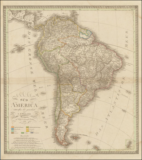 76-South America Map By Carl Ferdinand Weiland