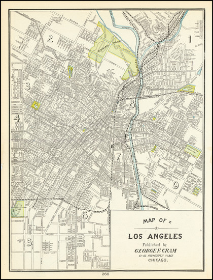 99-Los Angeles Map By George F. Cram