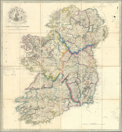 51-Ireland Map By M.H. & J.W. Allen