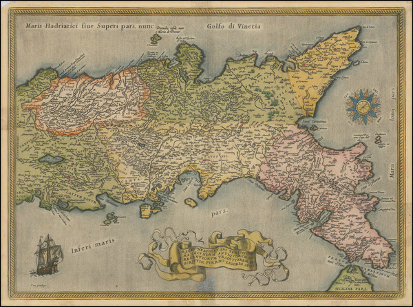 95-Southern Italy Map By Abraham Ortelius