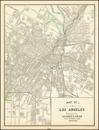 91-Los Angeles Map By George F. Cram