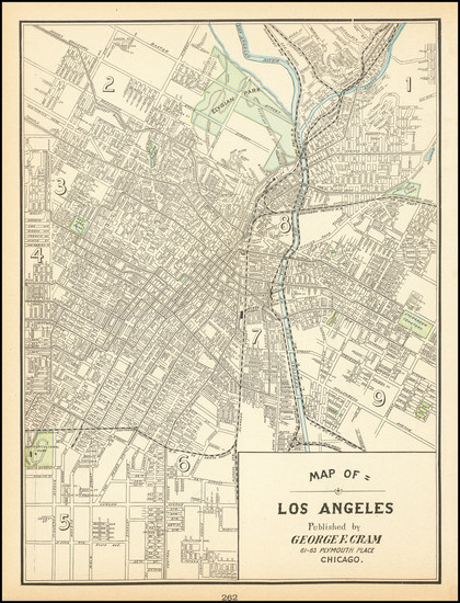 89-Los Angeles Map By George F. Cram