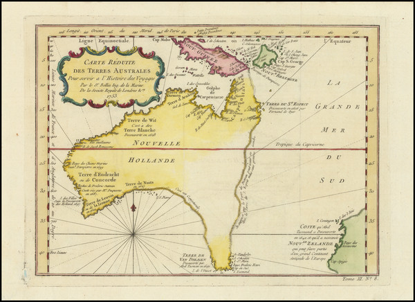 32-Australia Map By Jacques Nicolas Bellin