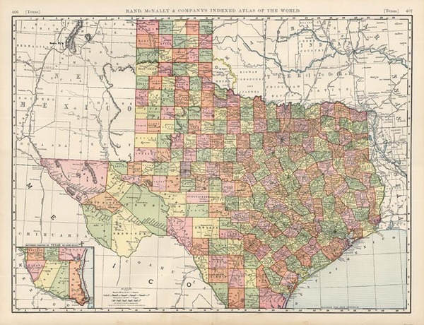 60-Texas Map By Rand McNally & Company