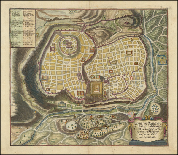 90-Jerusalem Map By Augustus Christian Fleischmann