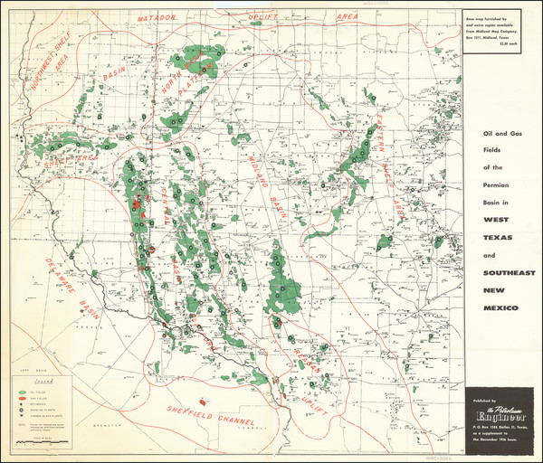 8-Texas and New Mexico Map By Midland Map & Engineering Company