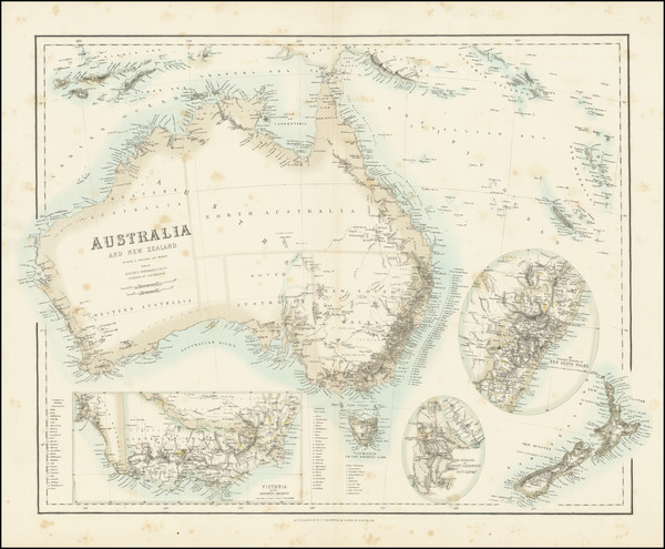 0-Australia and New Zealand Map By Archibald Fullarton & Co.