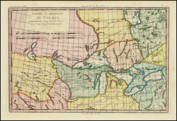 92-Midwest, Michigan, Minnesota, Wisconsin and Western Canada Map By Rigobert Bonne