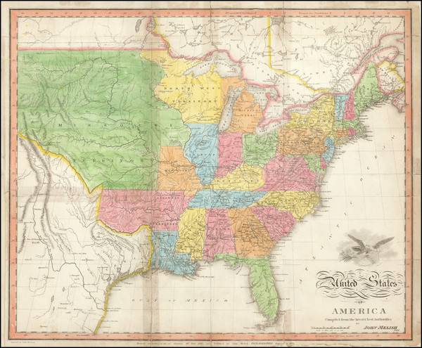 63-United States Map By John Melish