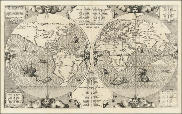 46-World and Australia Map By Benedictus Arias Montanus