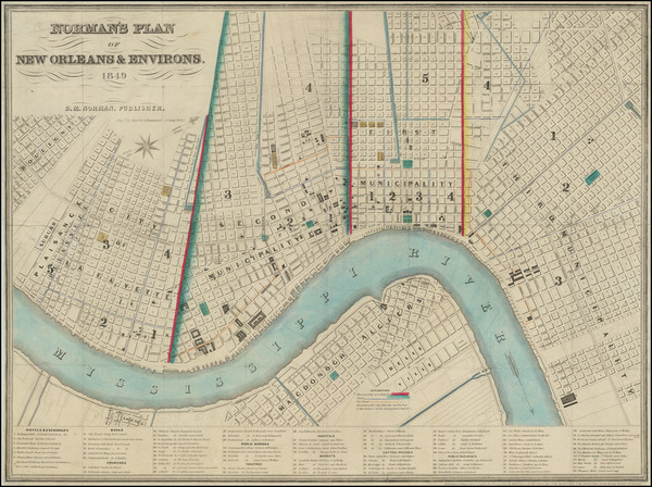 74-New Orleans Map By Benjamin Moore Norman