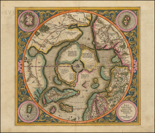 34-Northern Hemisphere and Polar Maps Map By Gerard Mercator