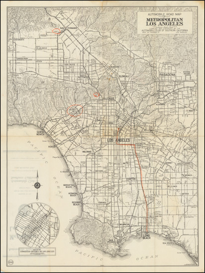 76-Los Angeles Map By Automobile Club of Southern California