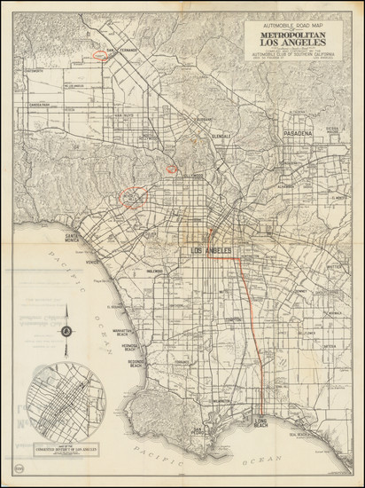 0-Los Angeles Map By Automobile Club of Southern California