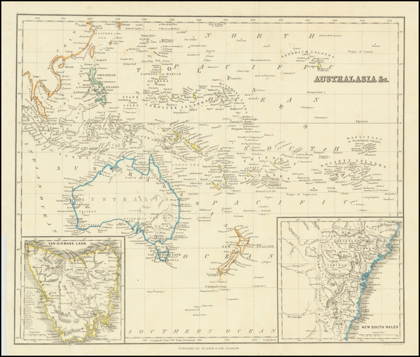 54-Australia and Oceania Map By Blackie & Son