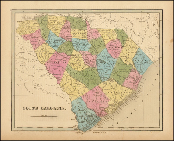 48-South Carolina Map By Thomas Gamaliel Bradford