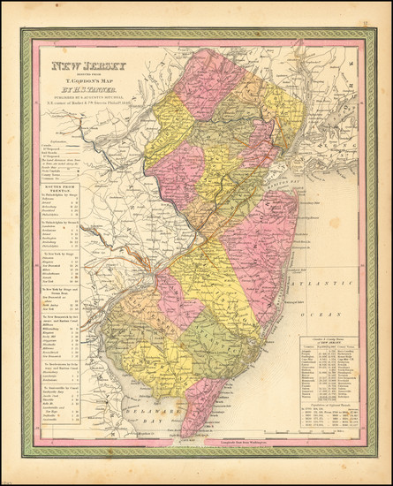 28-New Jersey Map By Samuel Augustus Mitchell