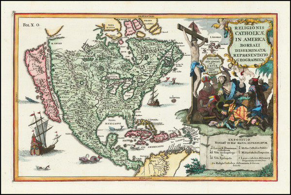 55-North America and California as an Island Map By Heinrich Scherer