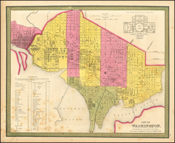 48-Washington, D.C. Map By Samuel Augustus Mitchell