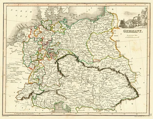 68-Europe, Poland, Hungary and Germany Map By John Wyld