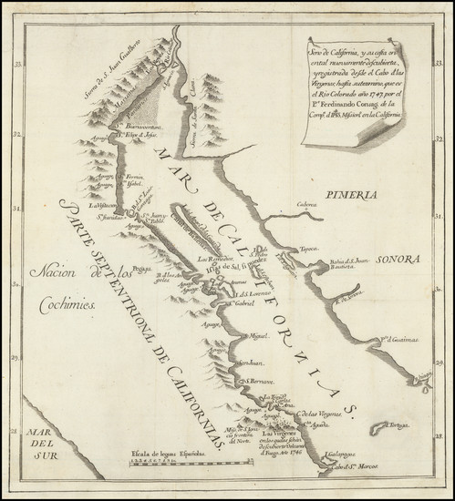 58-Southwest, Baja California and California Map By Ferdinando Consag