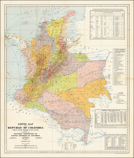 17-Colombia Map By National Federation of Coffee Growers of Colombia