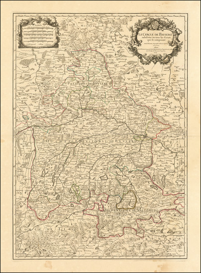 87-Süddeutschland Map By Alexis-Hubert Jaillot