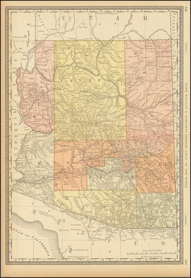 32-Arizona Map By William Rand  &  Andrew McNally