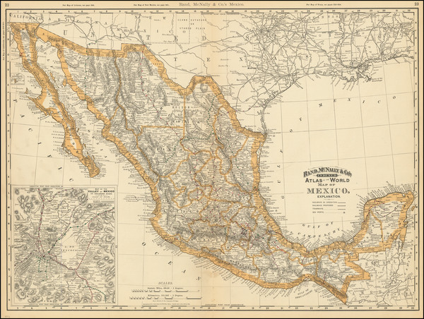 35-Mexico Map By Rand McNally & Company