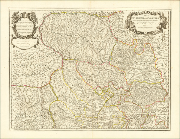 67-Northern Italy and Sud et Alpes Française Map By Philippe Buache