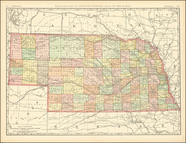 69-Nebraska Map By Rand McNally & Company