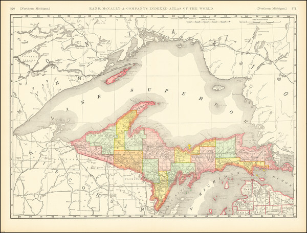 40-Michigan Map By Rand McNally & Company