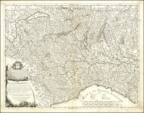 96-Northern Italy Map By Giacomo Giovanni Rossi